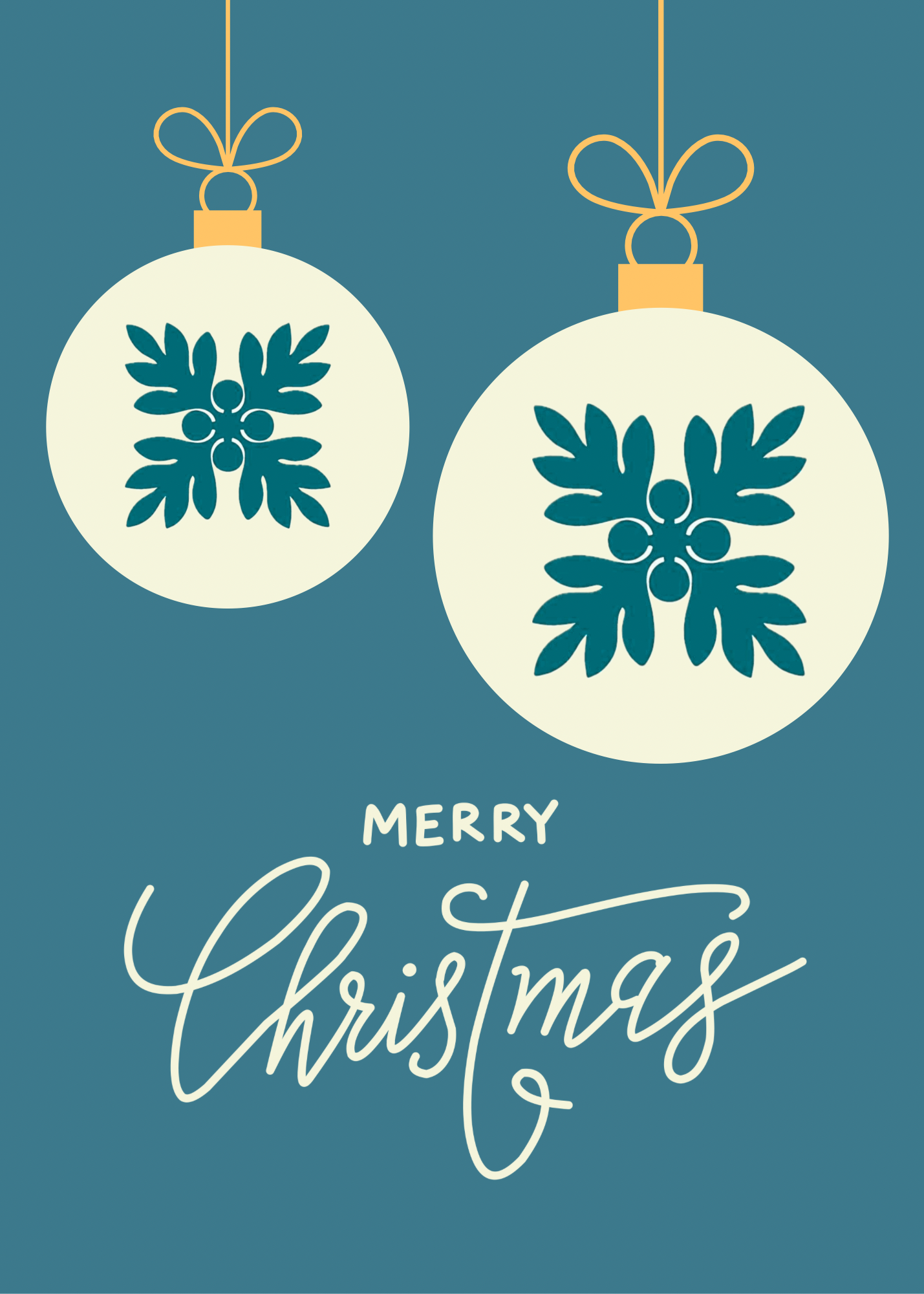 Blue Quilt Ornaments Notecard