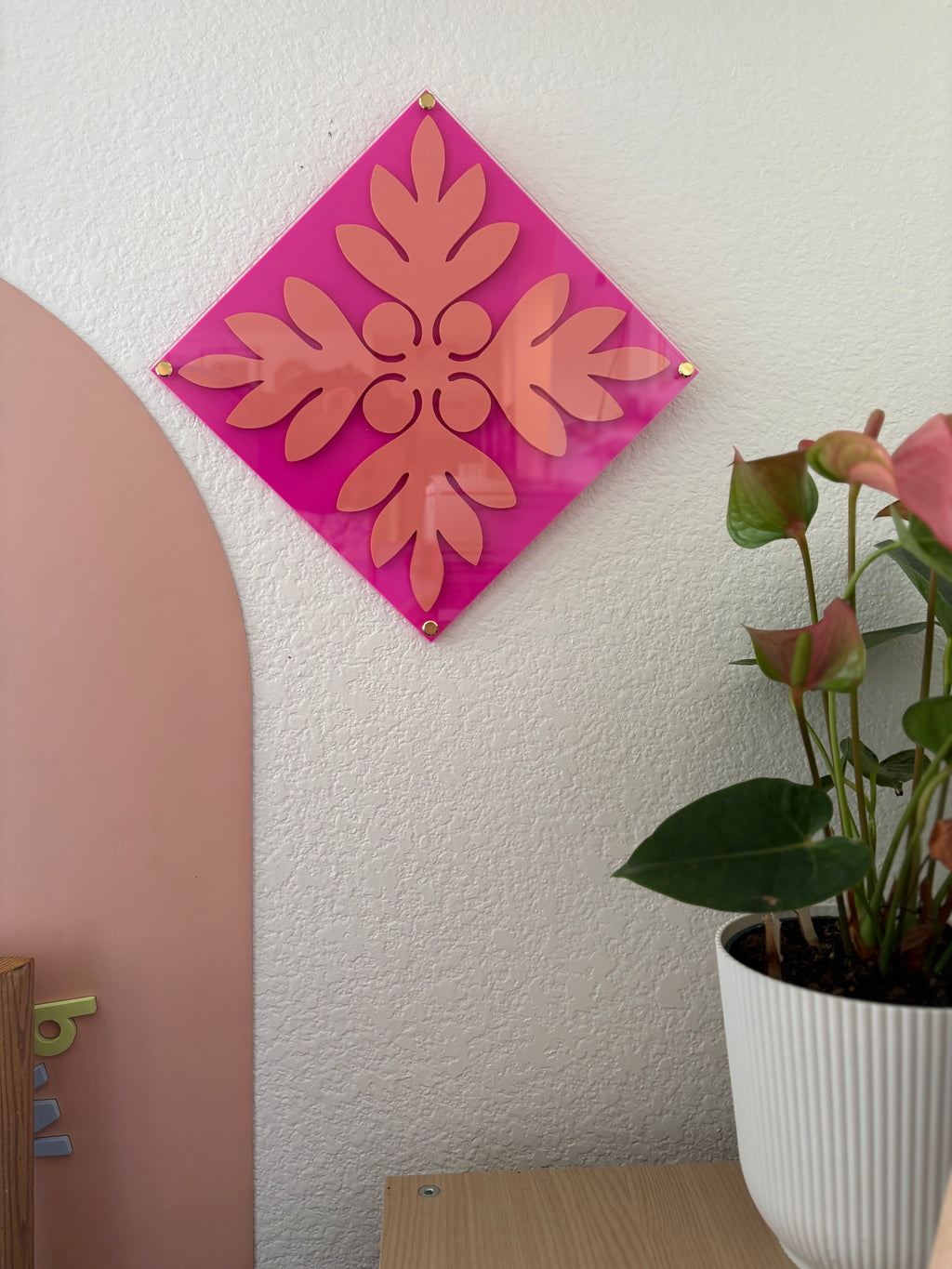 Orange on Pink Kuiki Wall Art (PREORDER)