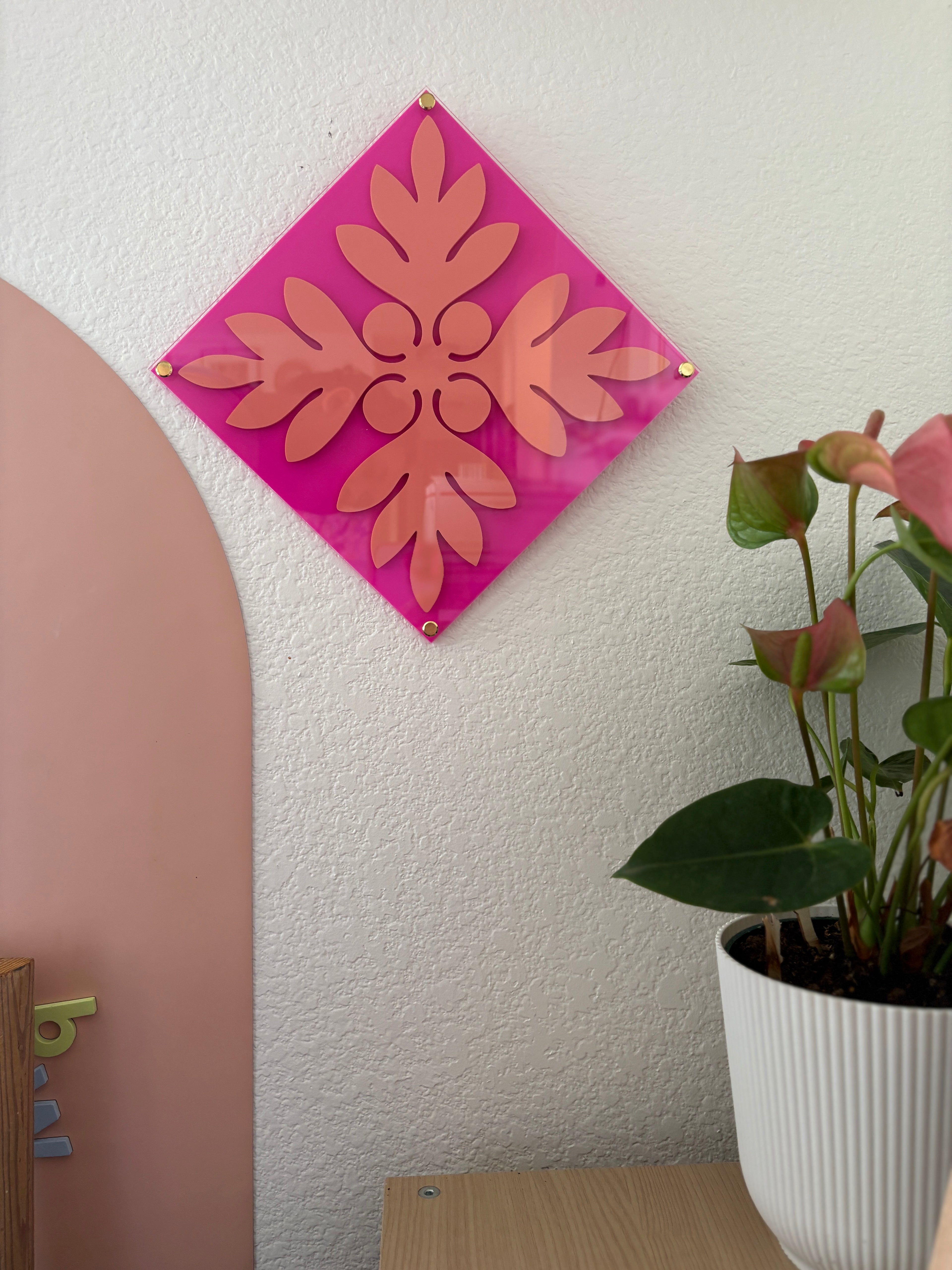 Orange on Pink Kuiki Wall Art (PREORDER)