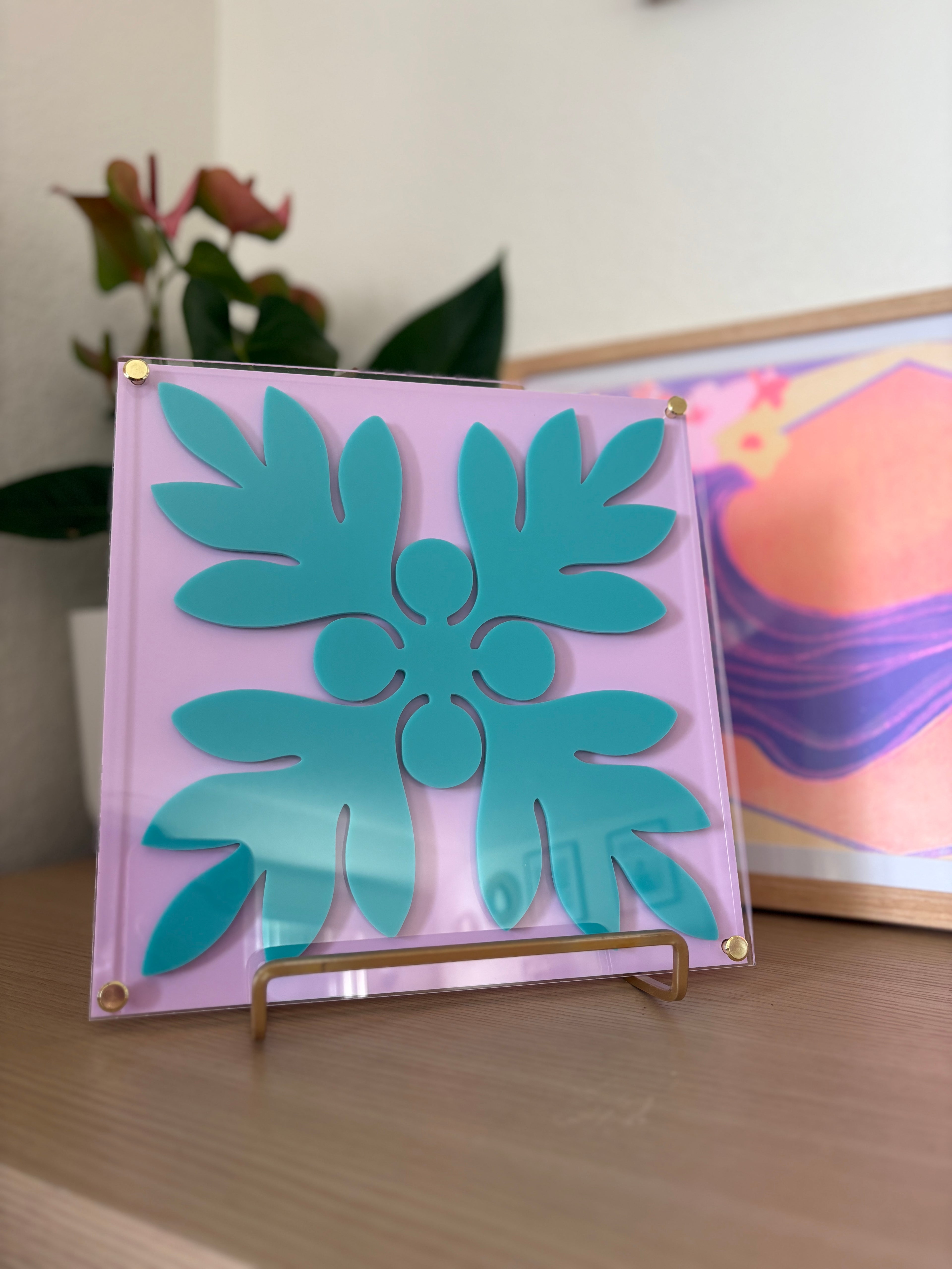 Teal on Purple Kuiki Wall Art (PREORDER)