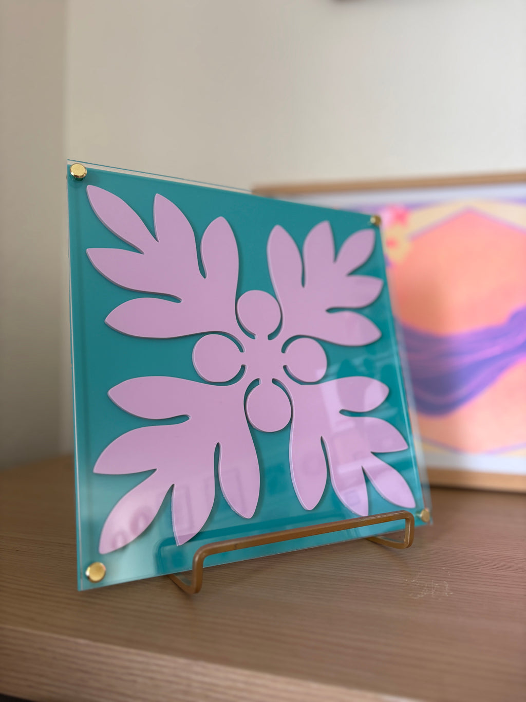 Purple on Teal Kuiki Wall Art (PREORDER)