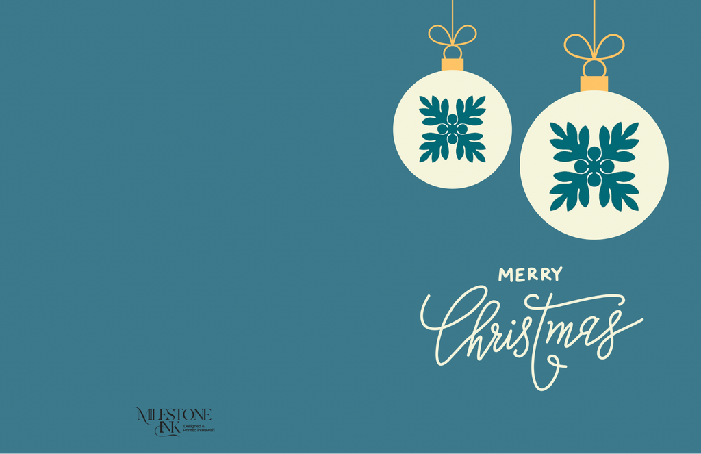 Blue Quilt Ornaments Notecard