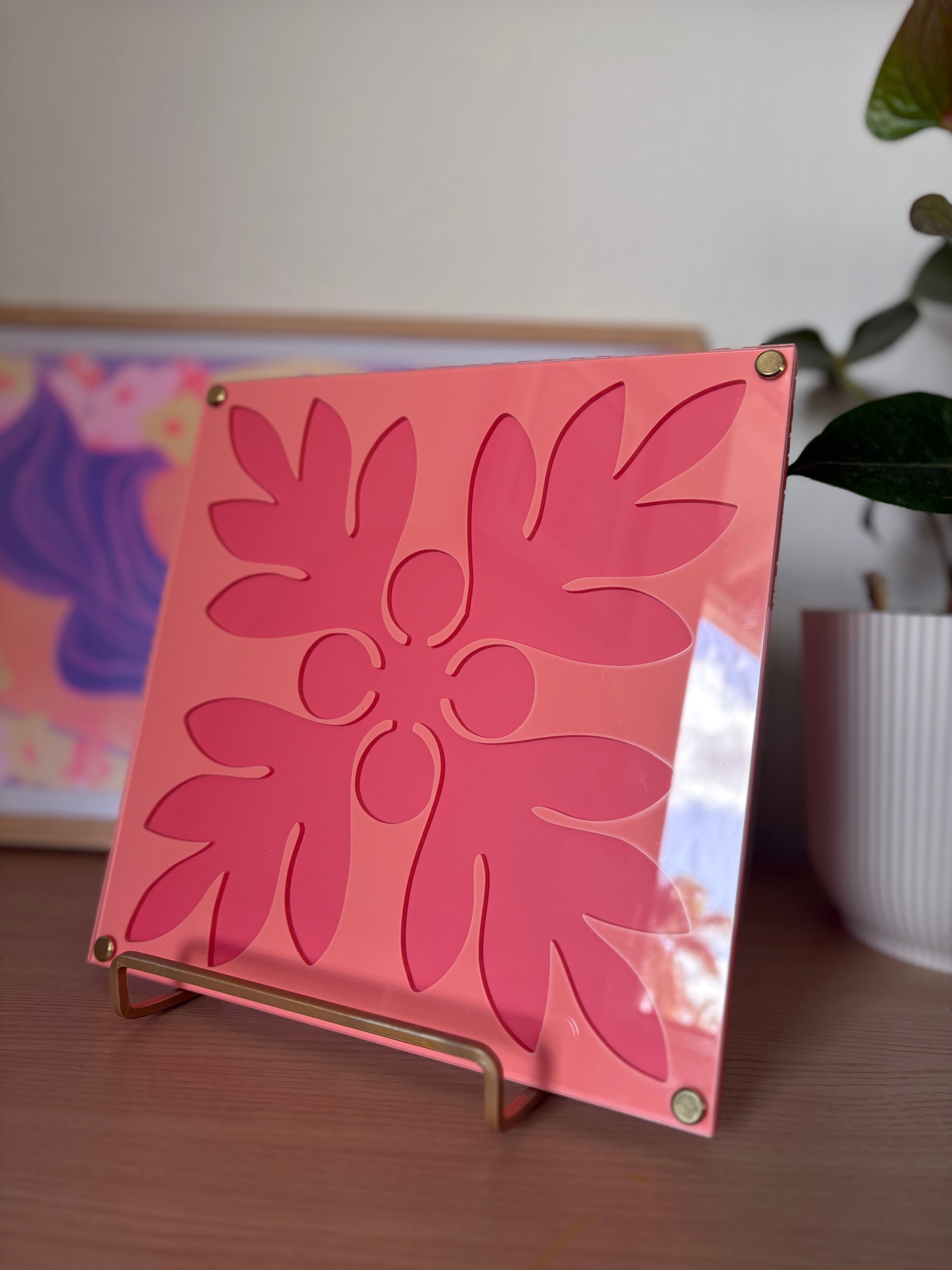 Coral Tonal Kuiki Wall Art (PREORDER)