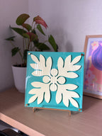 Pistachio on Teal Kuiki Wall Art (PREORDER)