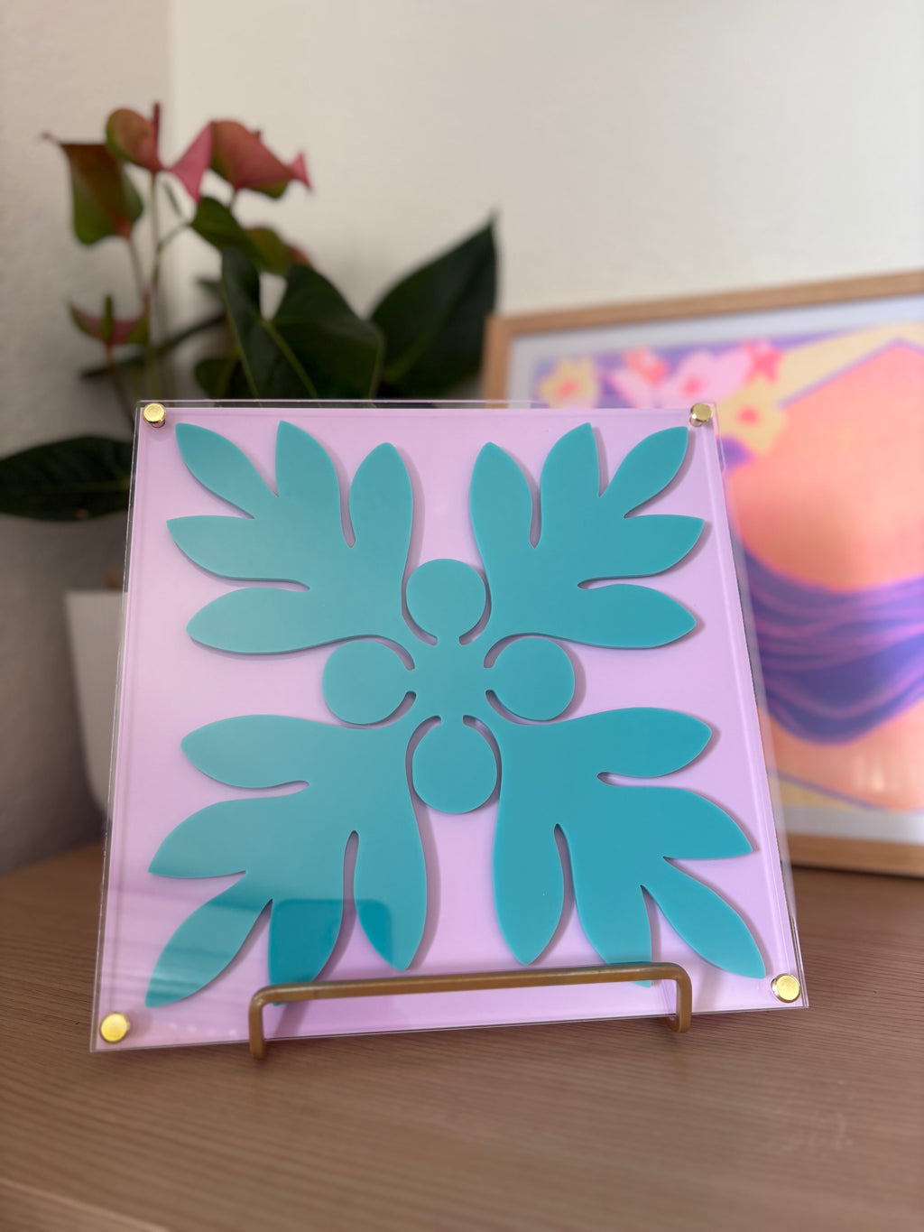 Teal on Purple Kuiki Wall Art (PREORDER)