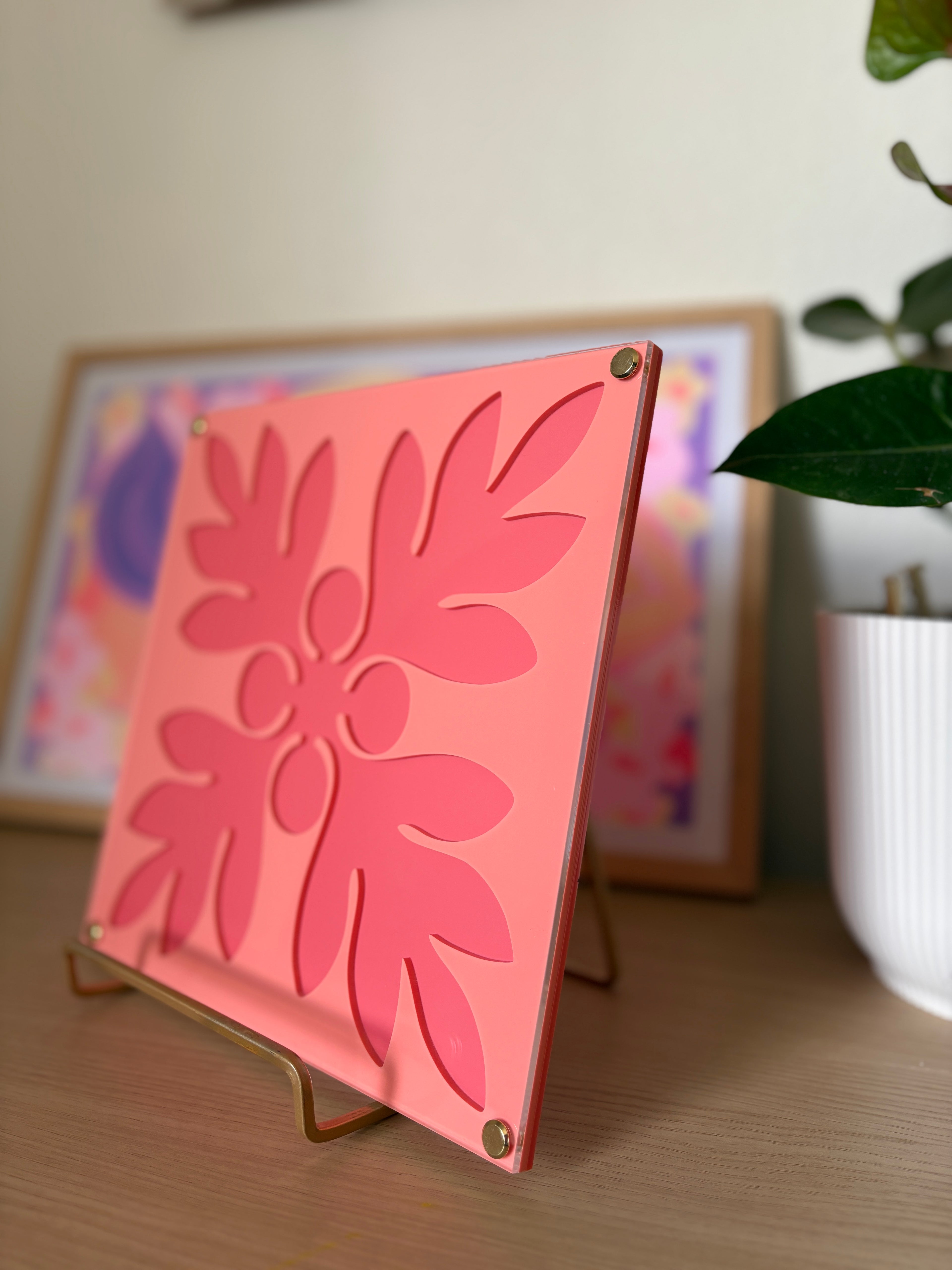Coral Tonal Kuiki Wall Art (PREORDER)