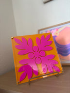 Pink on Orange Kuiki Wall Art (PREORDER)
